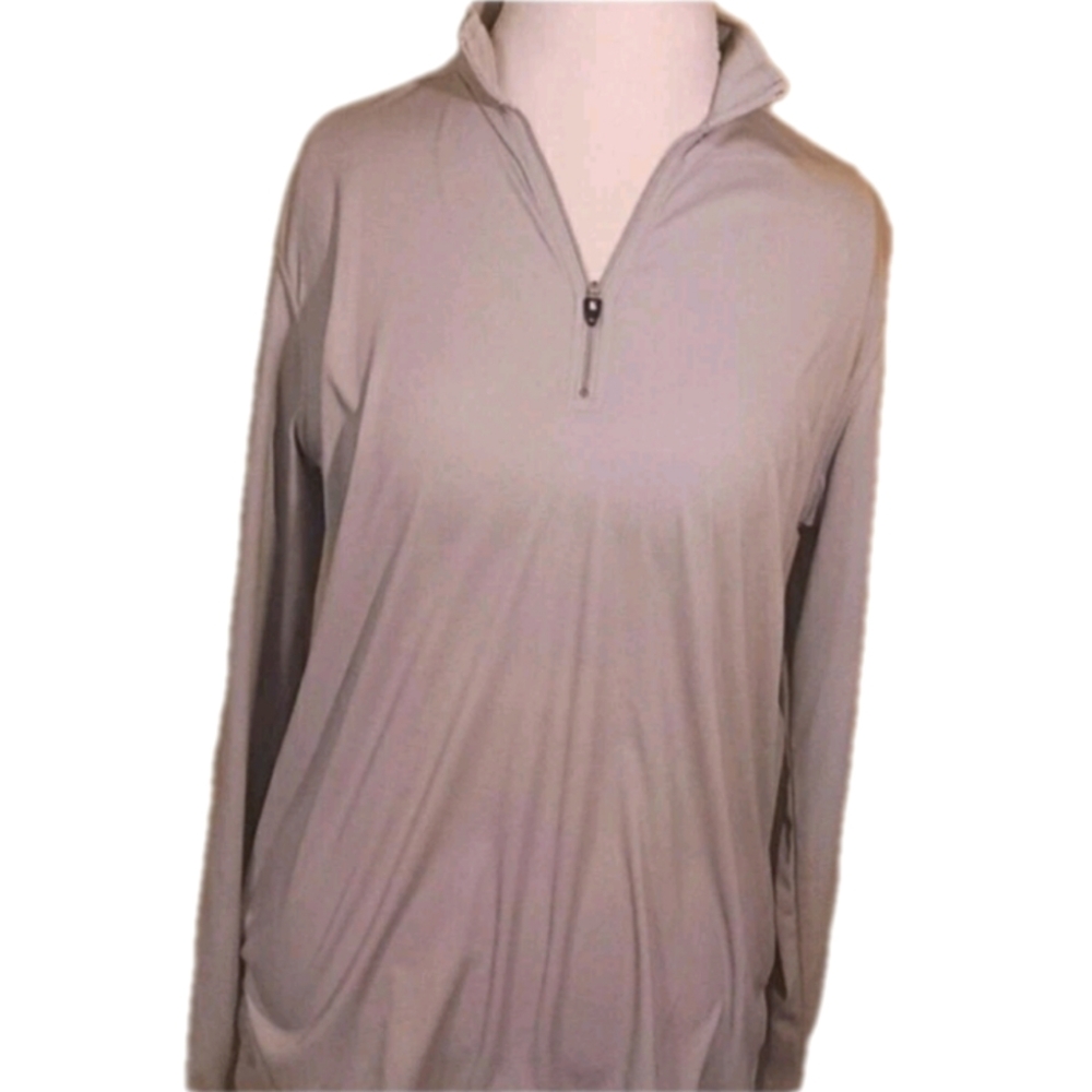Gander Mtn Athletic Long Sleeve Partial Zip Top Size Large Silver